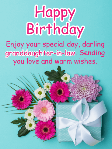 Floral Fun - Happy Birthday Card for Granddaughter-In-Law 