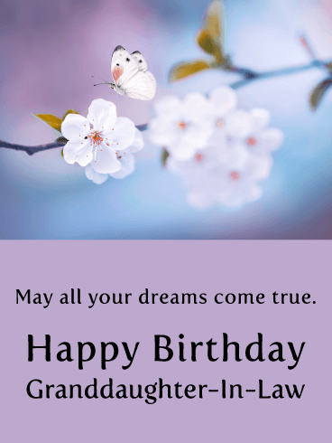Butterfly Dreams - Happy Birthday Card for Granddaughter-In-Law
