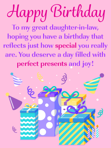 Perfect Presents - Happy Birthday Card for Daughter-in-Law