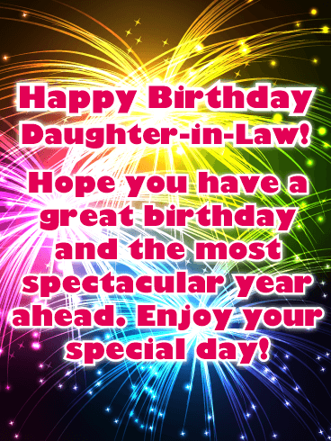 Spectacular Fireworks - Happy Birthday Card for Daughter-in-Law