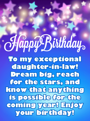 Dream Big! Happy Birthday Card for Daughter-in-Law