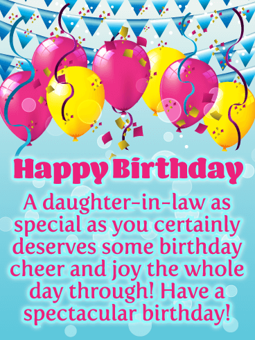 Celebration Cheer - Happy Birthday Card for Daughter-in-Law