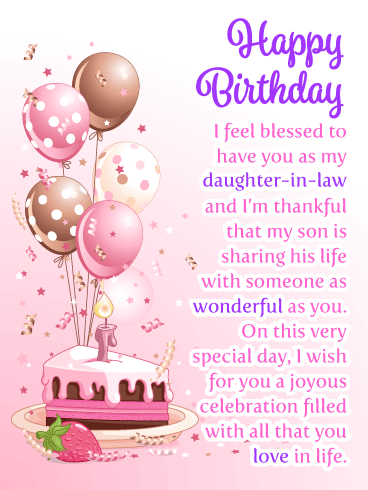 Joyous Celebration - Happy Birthday Card for Daughter-in-Law