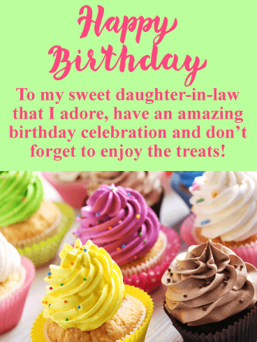 Enjoy the Treats! Happy Birthday Card for Daughter-in-Law