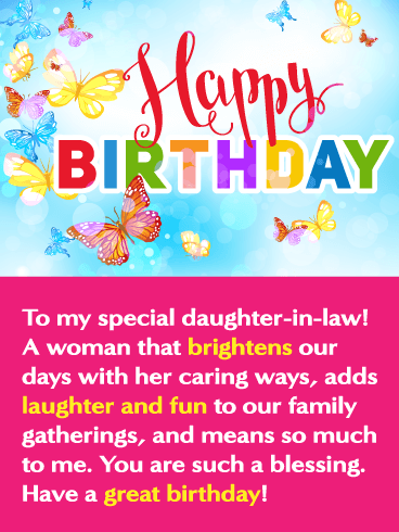 Brighten Our Days - Happy Birthday Card for Daughter-in-Law