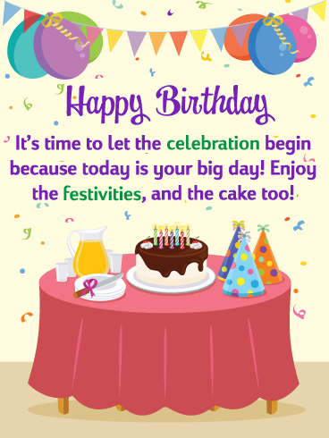 Enjoy the Cake - Happy Birthday Card for Friends