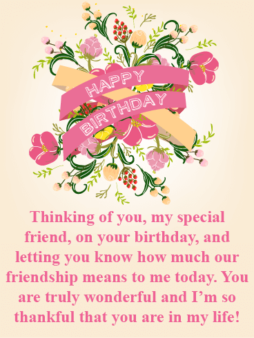 Thankful for You - Happy Birthday Card for Friends