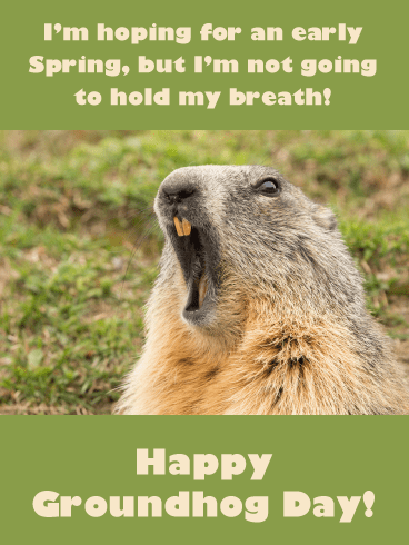 Don’t Hold Your Breath - Funny Groundhog Day Card