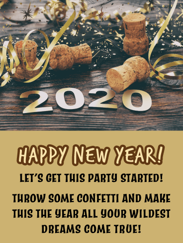 Champagne Poppin’ - Happy New Year Card for 2020