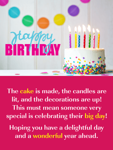 The Perfect Cake! - Happy Birthday Card