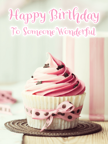 Pretty Pink Cupcake – Happy Birthday Card