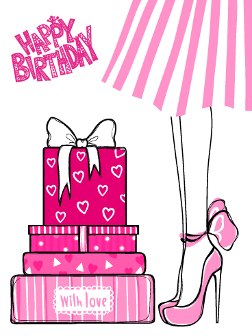 Pretty Presents – Happy Birthday Card