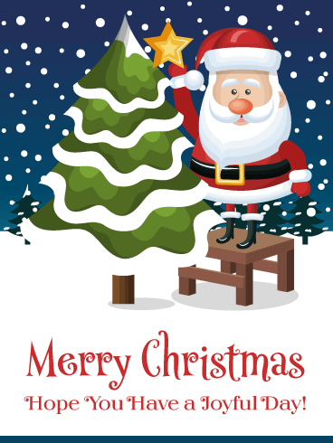 Joyful Santa - Merry Christmas Card for Everyone