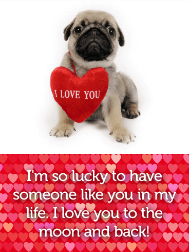 Adorable Pug Love Card