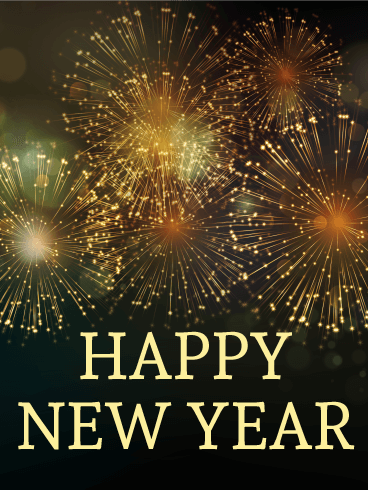 Elegant New Year Fireworks Card
