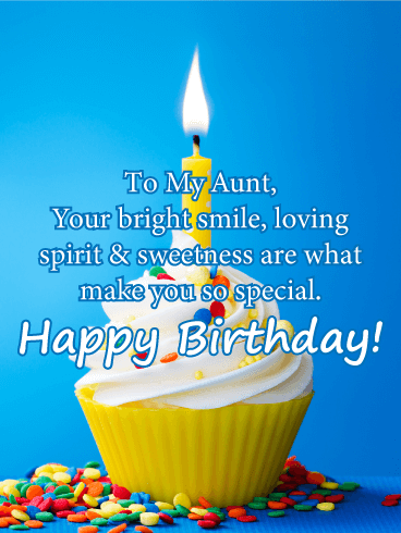 Your Bright Smile - Happy Birthday Card for Aunt