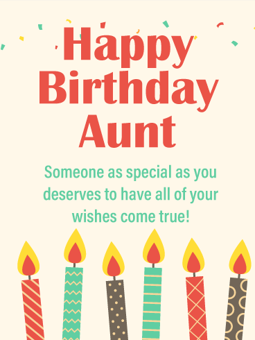 Your Wishes Come True - Happy Birthday Card for Aunt
