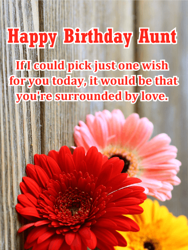 Surrounded by Love - Happy Birthday Card for Aunt