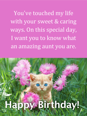 You've Touched my Life - Happy Birthday Card for Aunt