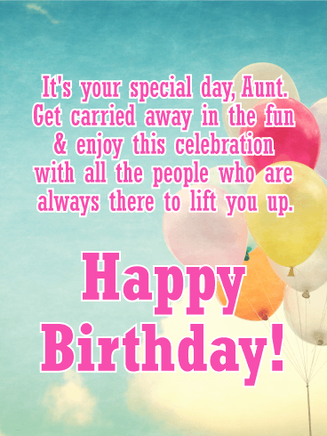 It's Your Special Day! Happy Birthday Card for Aunt
