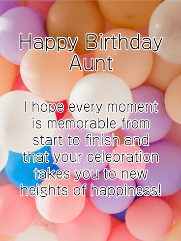 New Heights of Happiness - Happy Birthday Card for Aunt
