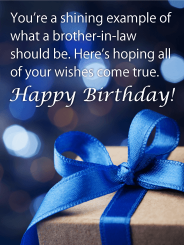 Shining Example - Happy Birthday Card for Brother-in-Law