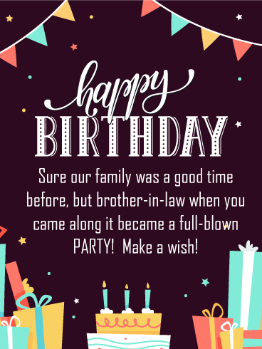 Party Banners - Happy Birthday Card for Brother-in-Law 