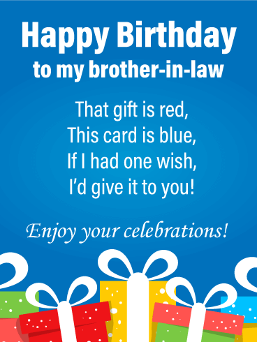 Celebratory Poem - Happy Birthday Card for Brother-in-Law