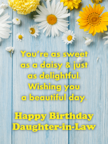 Sweet as Daisy - Happy Birthday Card for Daughter-in-Law