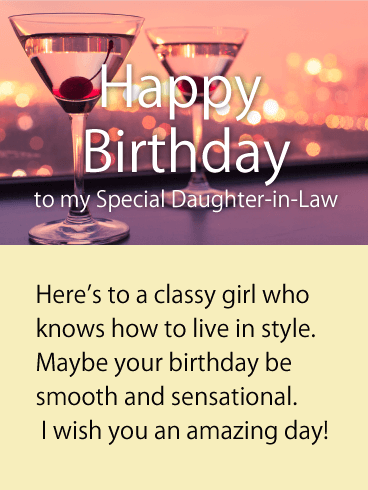 To a Classy Girl - Happy Birthday Card for Daughter-in-Law
