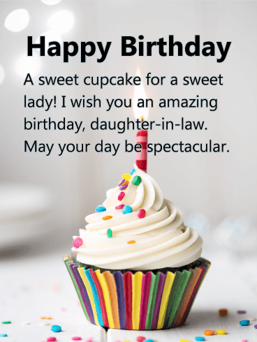 To a Sweet Lady - Happy Birthday Card for Daughter-in-Law