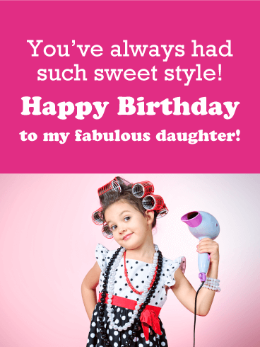 Polka Dot Pin-Up - Happy Birthday Card for Daughter