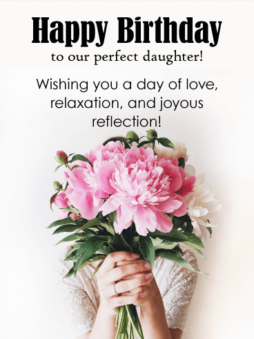 Pink Peonies - Happy Birthday Card for Daughter
