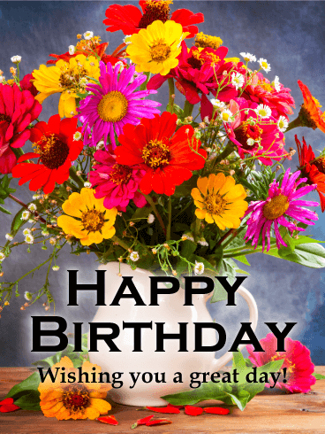 Magnificent Flower Happy Birthday Card