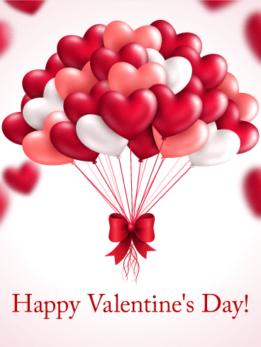 Heart Balloon Happy Valentine's Day Card