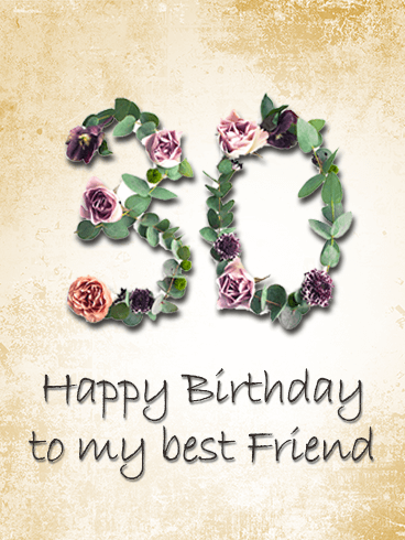 Happy 30th Birthday Flower Card for Friends